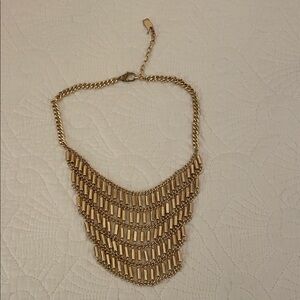 Elegant Gold-tone Layered cascading bib Necklace